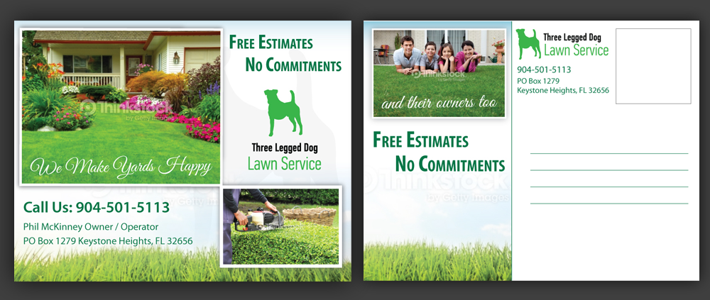 Postcard Design by uniquedesign10 for Three Legged Dog | Design #3956868