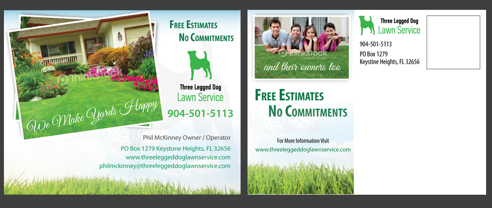 Postkarten-Design von uniquedesign10 für Three Legged Dog | Design: #3958446