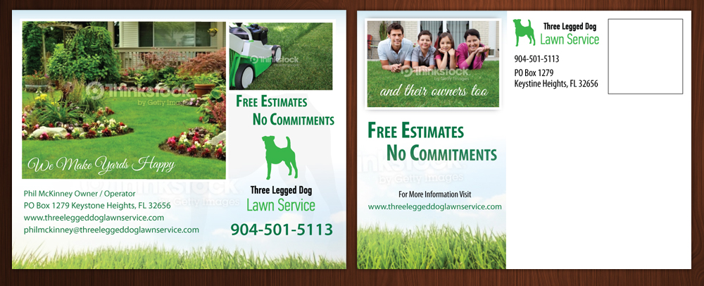 Postcard Design by uniquedesign10 for Three Legged Dog | Design #3964392