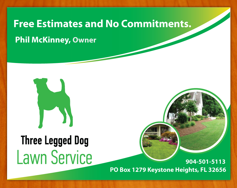 Postcard Design by Sbss for Three Legged Dog | Design #3976512