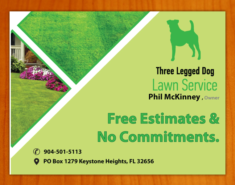 Postcard Design by Sbss for Three Legged Dog | Design #3976513