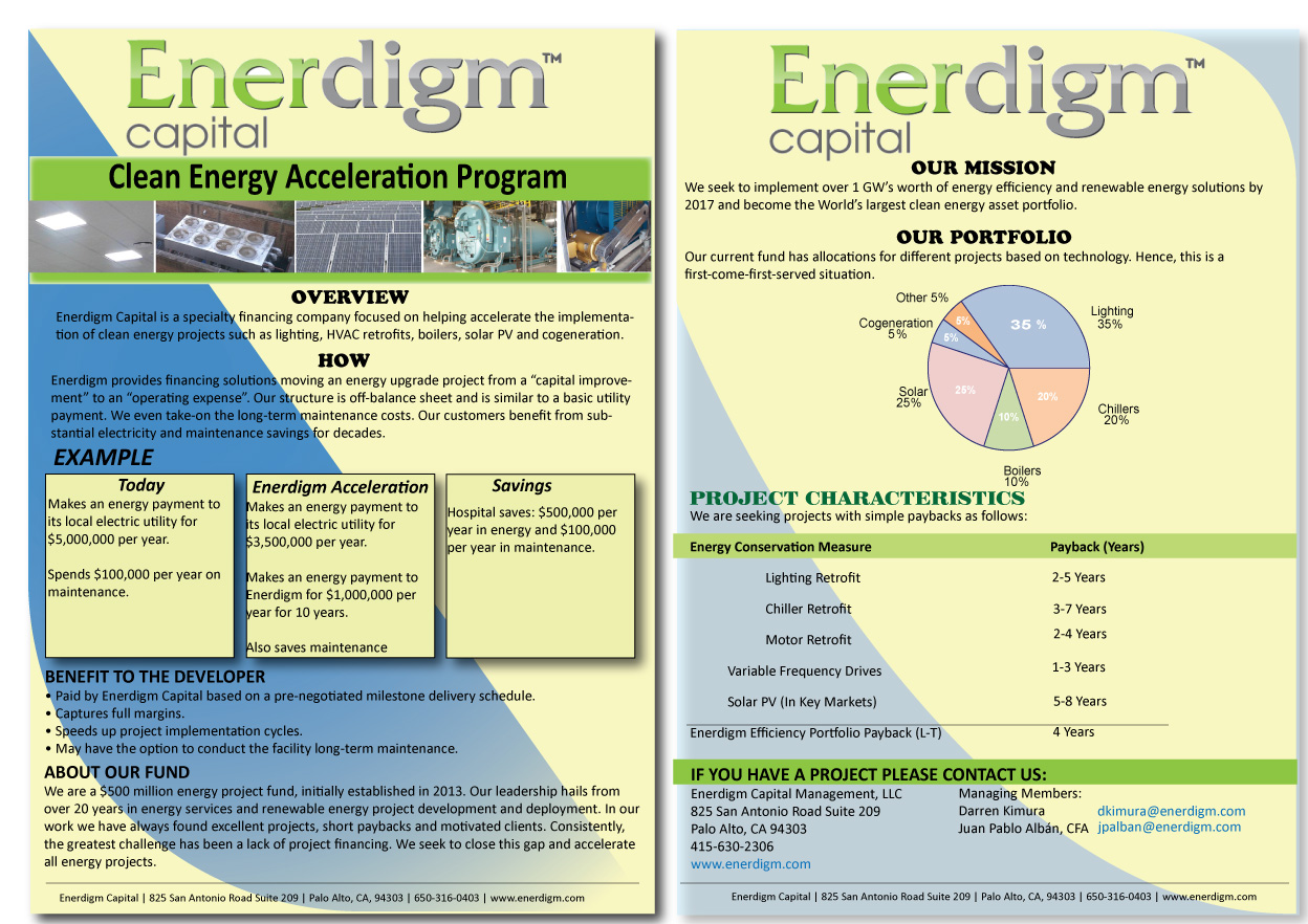 Brochure Design by hatc852 for Enerdigm Ventures | Design #3957500