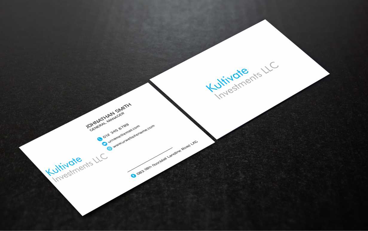 Diseño de Tarjeta de Presentación por AwsomeD para Kultivate Investments LLC | Diseño #3929250