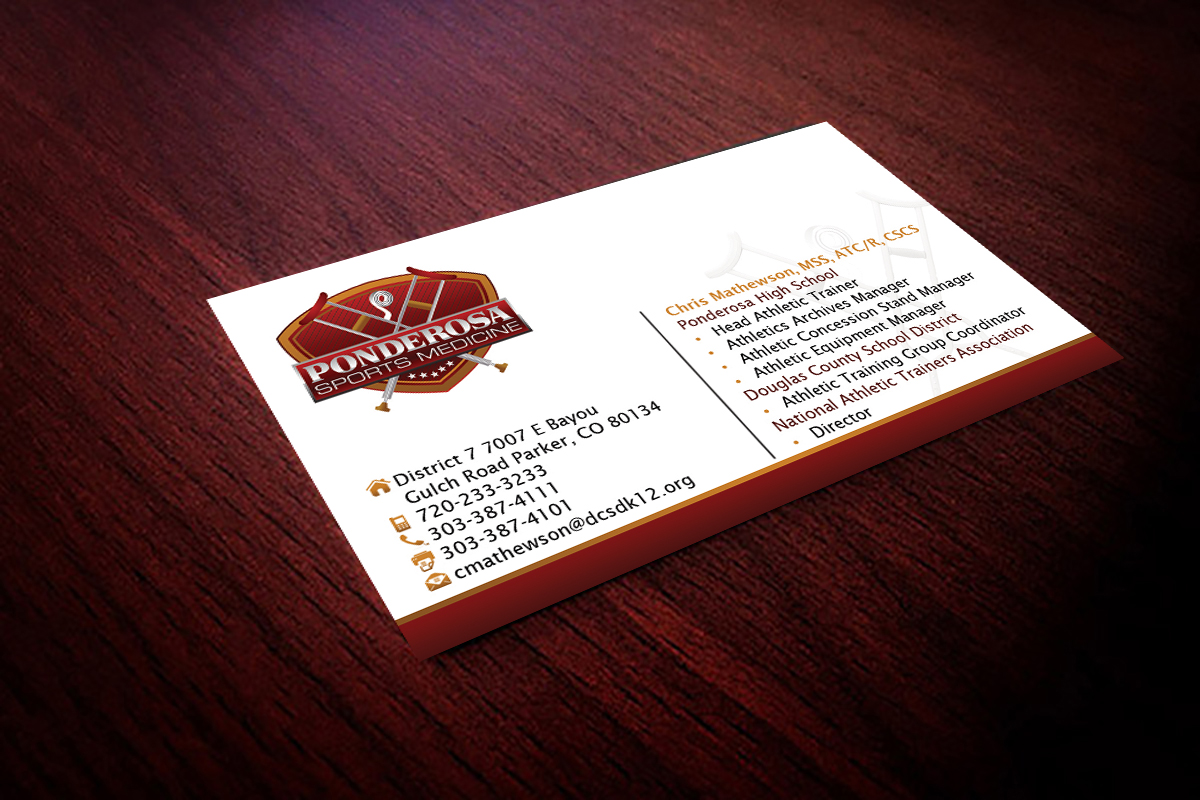 Business Card Design by Hardcore Design for Ponderosa High School | Design #3965027