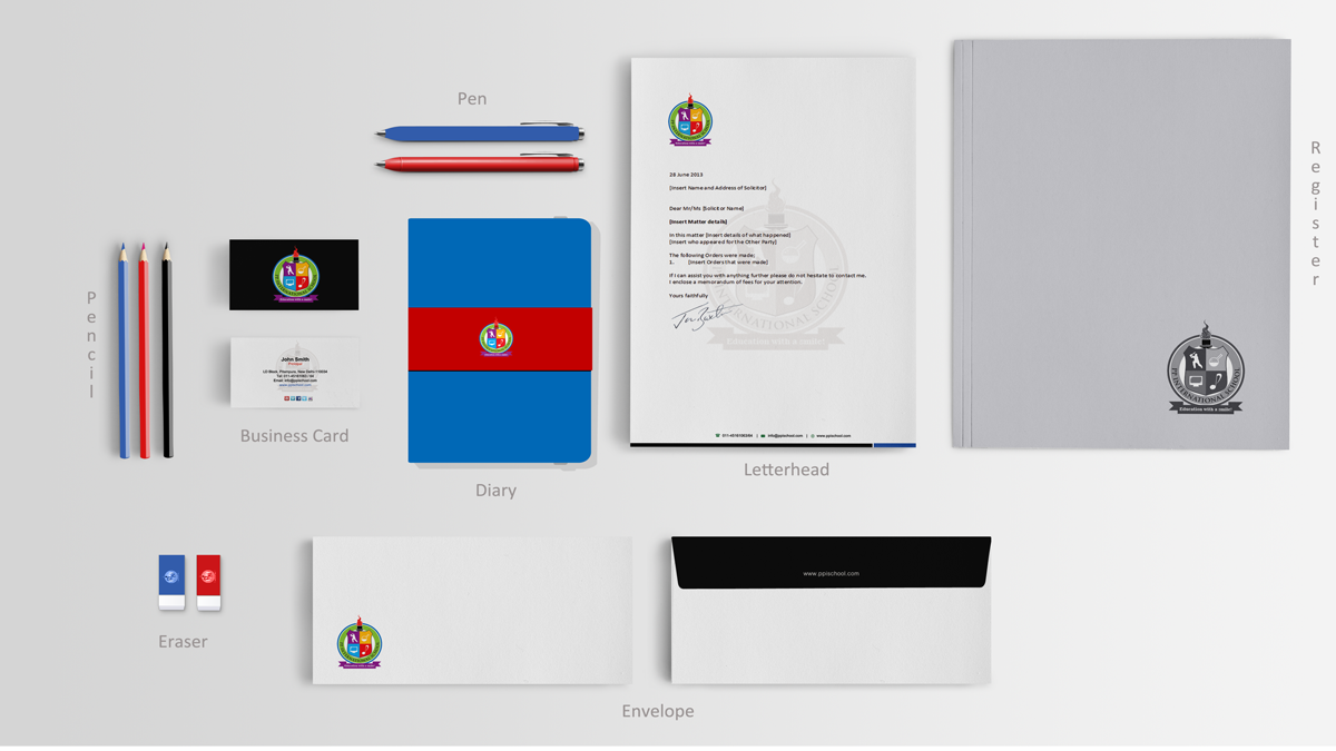 Stationery Design by Sarah Mathews for PP INTERNATIONAL SCHOOL | Design #4232643