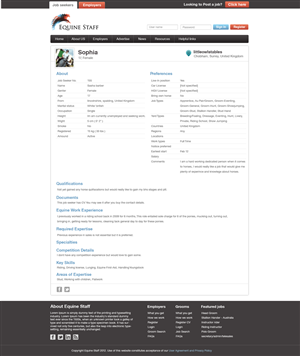 Equine Horse Employment site | Web-Design von krishnan
