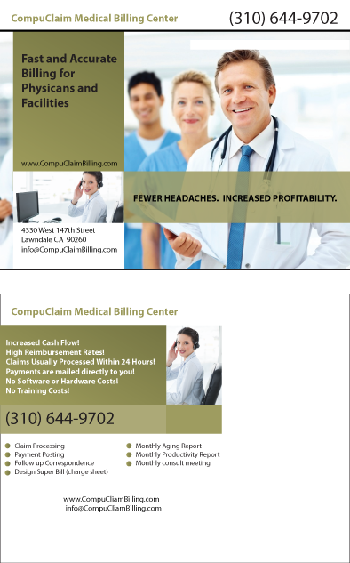 Postcard Design by TedAtkinson for CompuClaim Medical Billing | Design #3940404