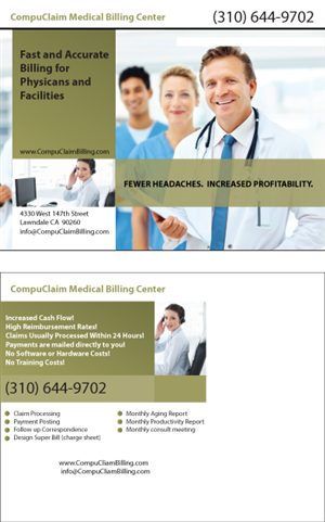 Postcard Design by TedAtkinson for CompuClaim Medical Billing | Design: #3940404