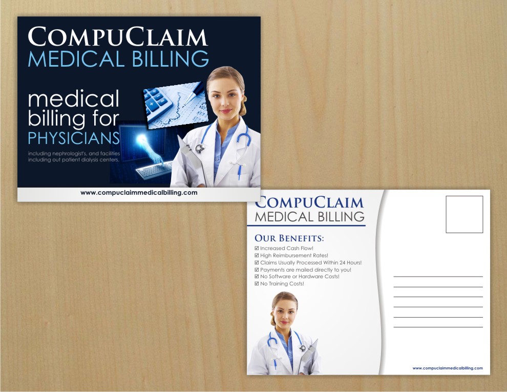 Postcard Design by foxwolf for CompuClaim Medical Billing | Design #3965183