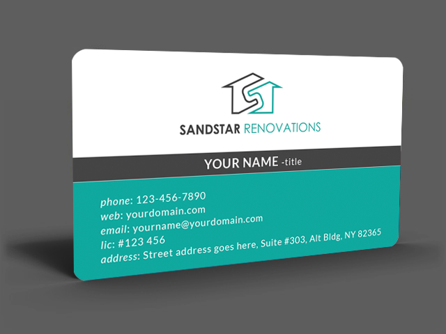 Business Card Design by  Artman for Sandstar Renovations | Design #3942680