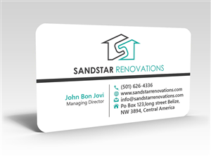 Business Card Design by Hardcore Design for Sandstar Renovations | Design: #3944646