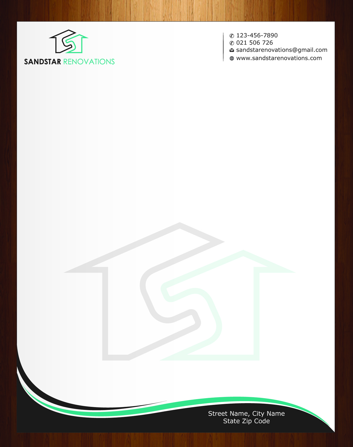 Letterhead Design by harmi_199 for Sandstar Renovations | Design #3944597