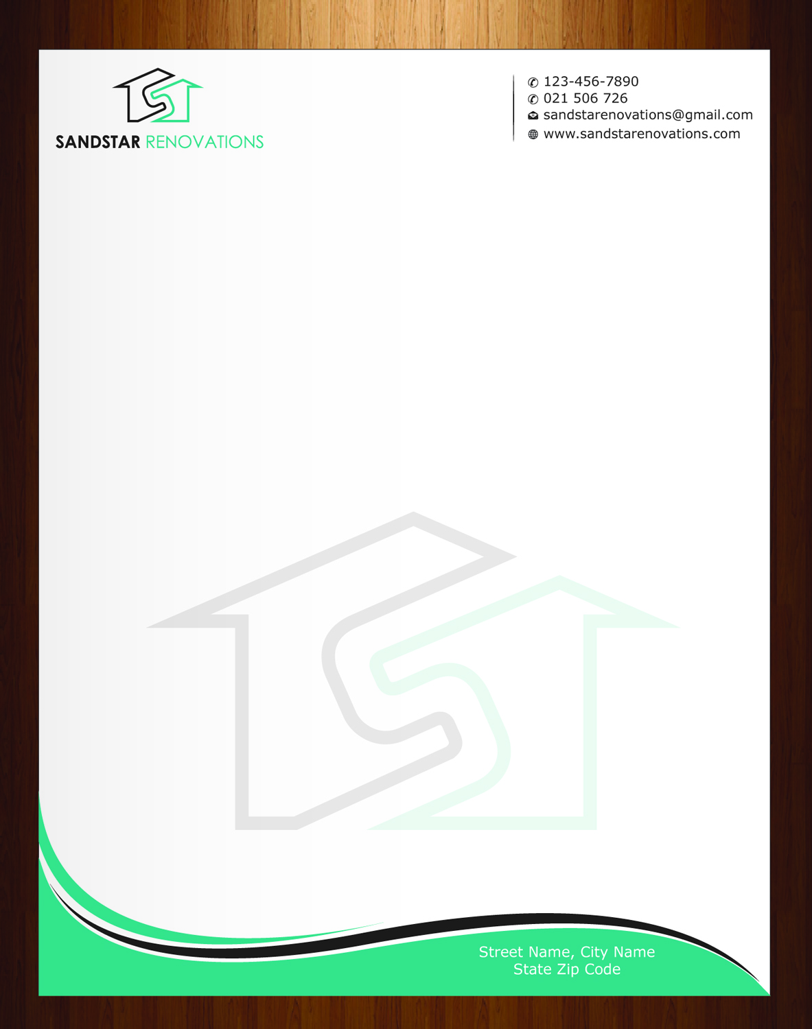 Letterhead Design by harmi_199 for Sandstar Renovations | Design #3944601