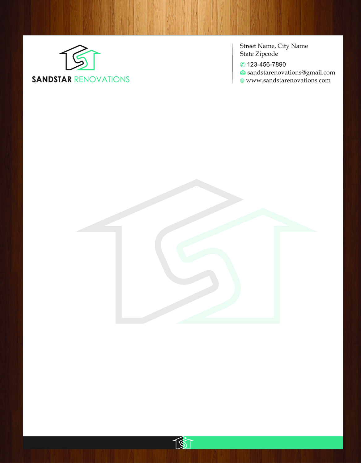 Letterhead Design by harmi_199 for Sandstar Renovations | Design #3949701