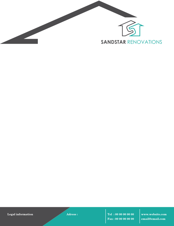 Letterhead Design by barbaros for Sandstar Renovations | Design #3943990