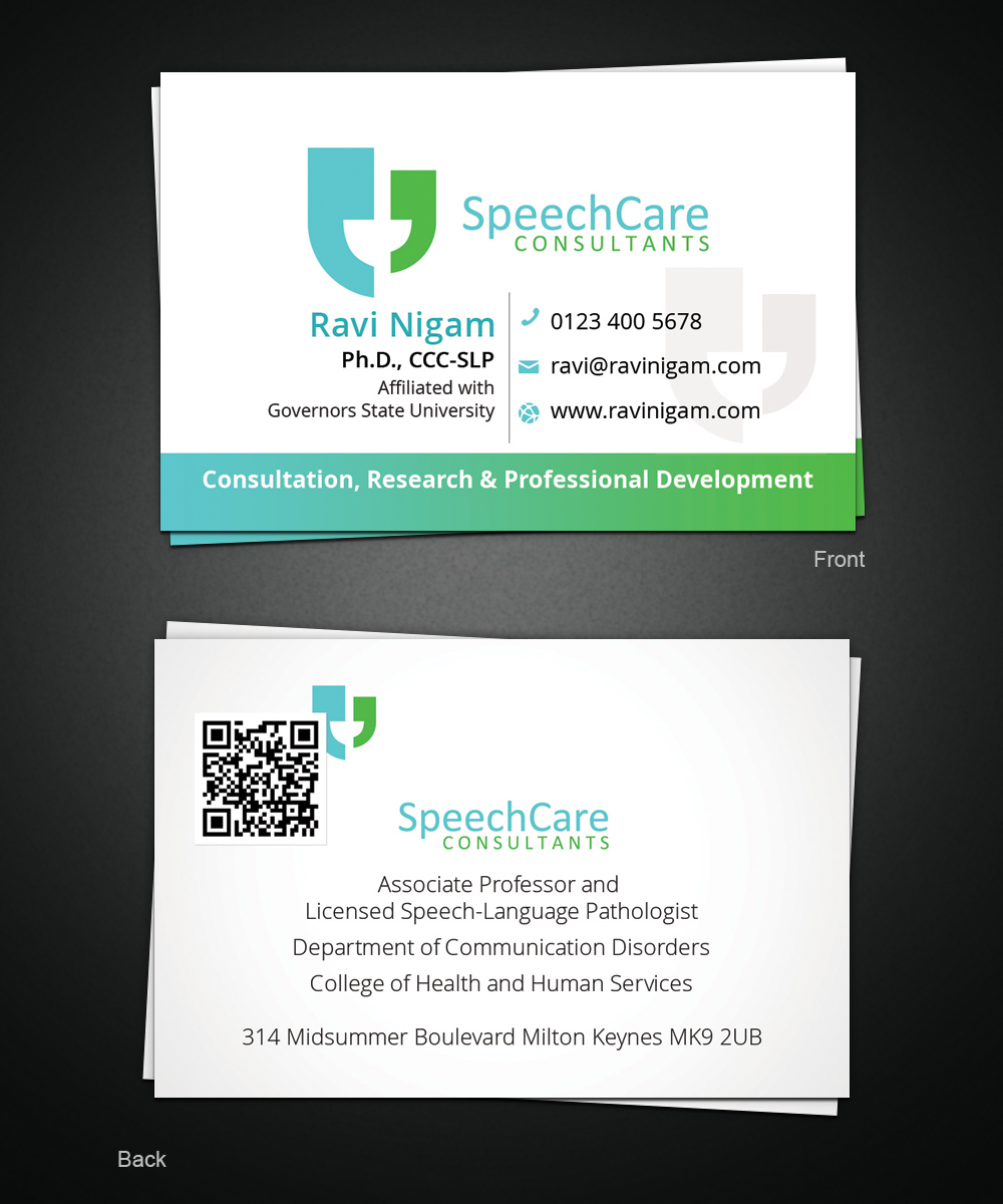 Visitenkarten-Design von Pixeleas für SpeechCare Consultants | Design #3978184