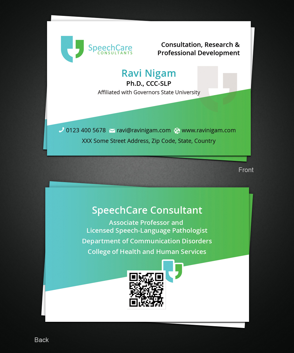 Business Card Design by Pixeleas for SpeechCare Consultants | Design #3978377