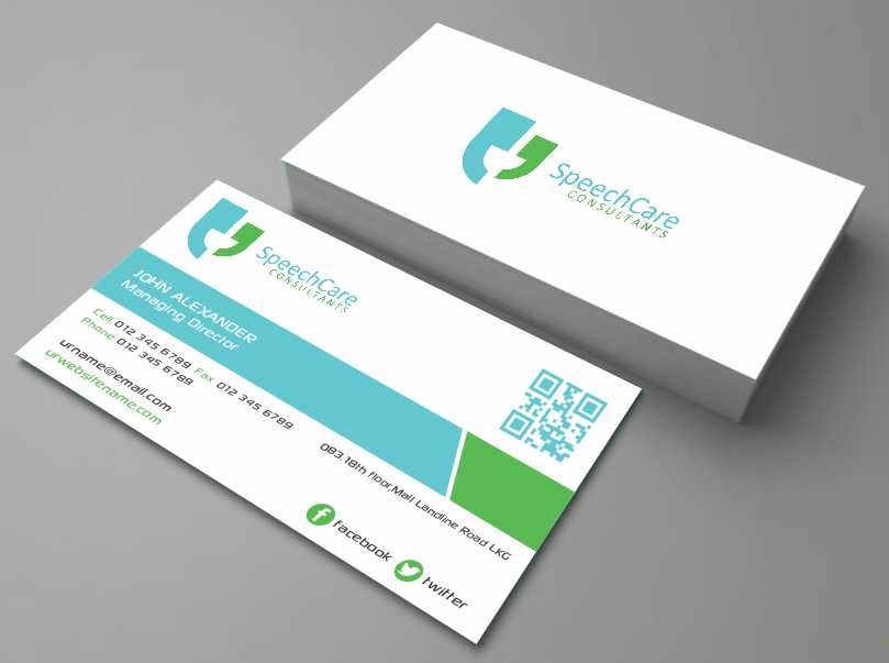 Visitenkarten-Design von AwsomeD für SpeechCare Consultants | Design #3961799