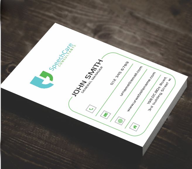 Visitenkarten-Design von AwsomeD für SpeechCare Consultants | Design #3984878