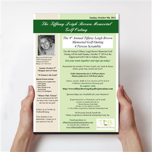 Flyer Design by Chandra for The Tiffany Leigh Brown Memorial Scholarship Fund, Inc. | Design #4013436