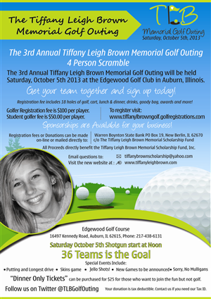 Flyer Design by Bins for The Tiffany Leigh Brown Memorial Scholarship Fund, Inc. | Design: #3965327