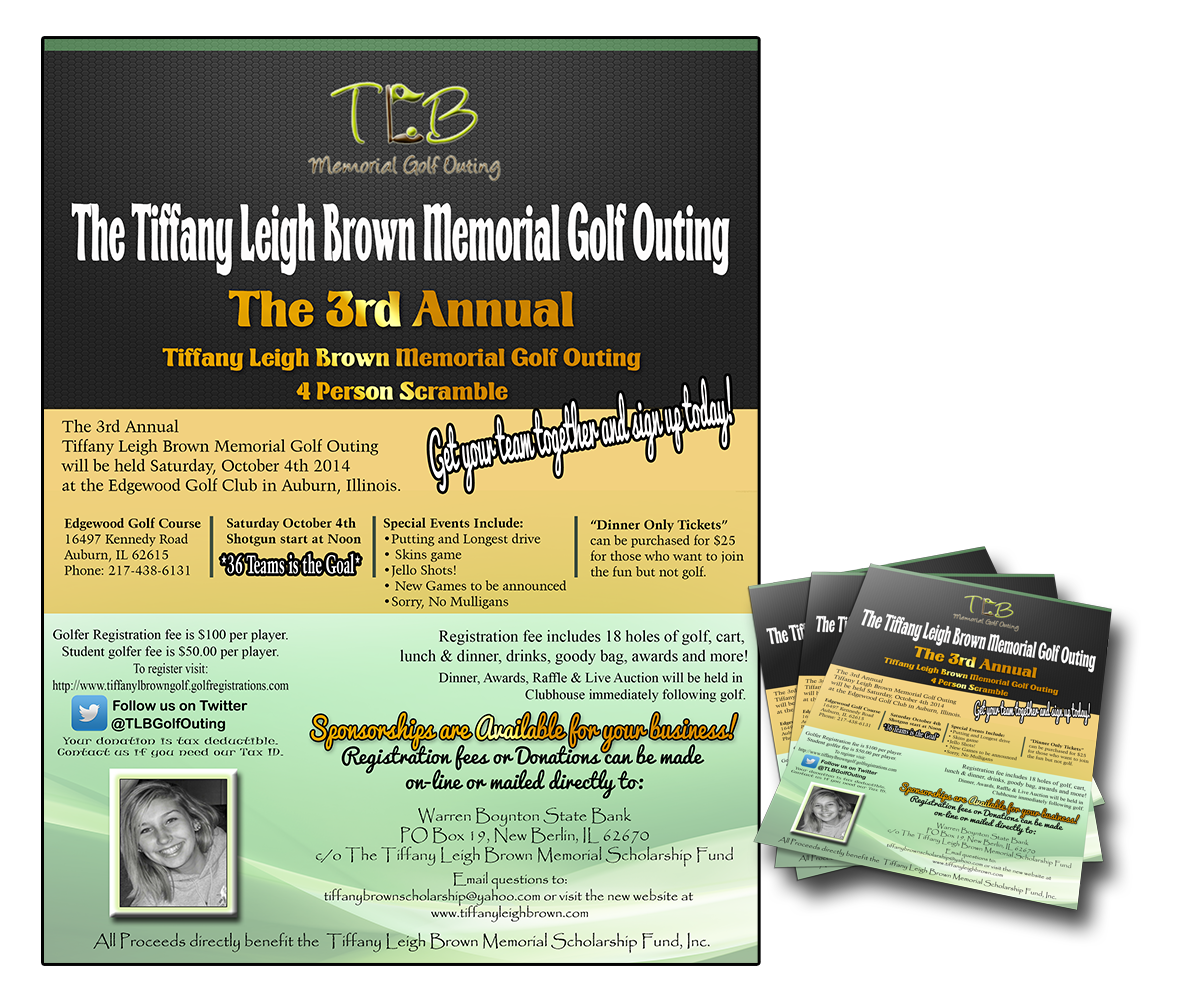 Flyer Design by premiumcovers for The Tiffany Leigh Brown Memorial Scholarship Fund, Inc. | Design #3974850
