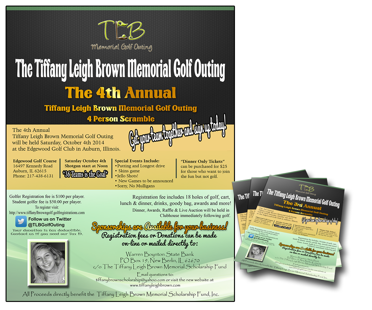 flyer design for the tiffany leigh brown memorial scholarship fund
