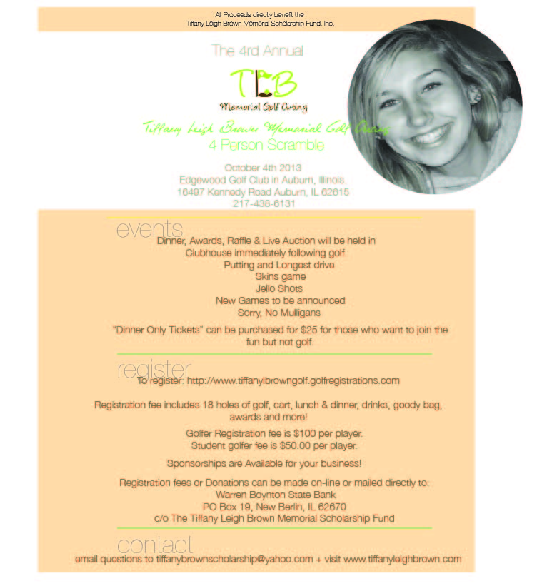 Flyer Design by McConnell for The Tiffany Leigh Brown Memorial Scholarship Fund, Inc. | Design #4006764