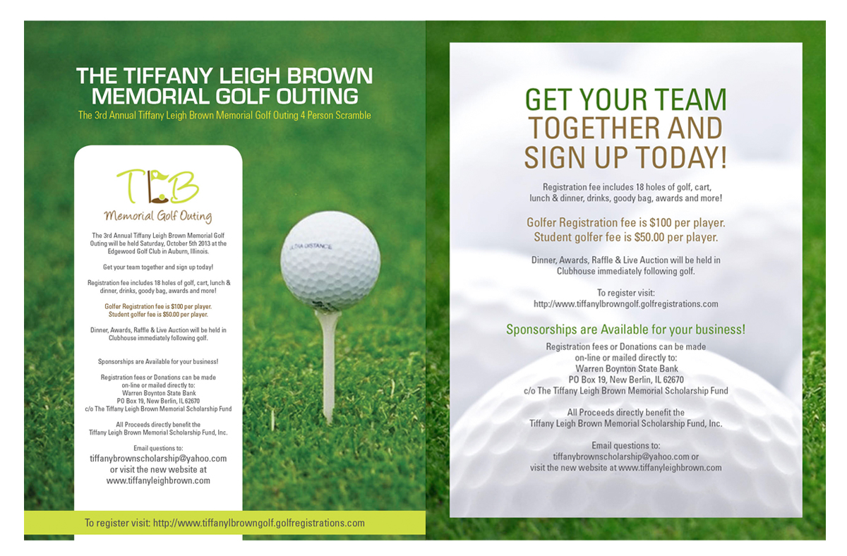 flyer design for the tiffany leigh brown memorial scholarship fund