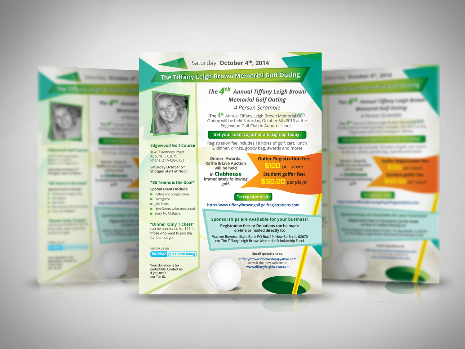 Design de Flyer par Muhammad Junaid pour The Tiffany Leigh Brown Memorial Scholarship Fund, Inc. | Design #3976646