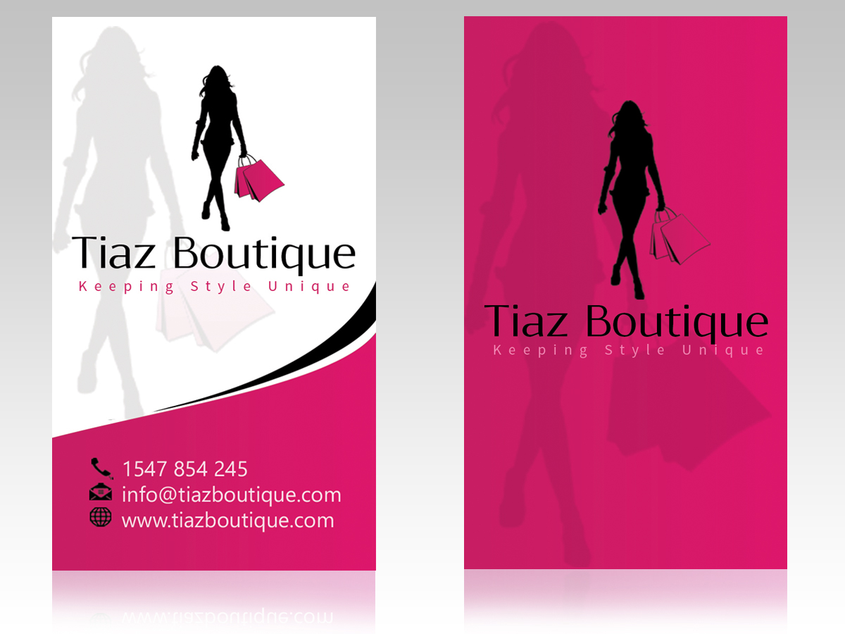 Boutique Business Card Design for Tiaz Boutique by Hardcore Design