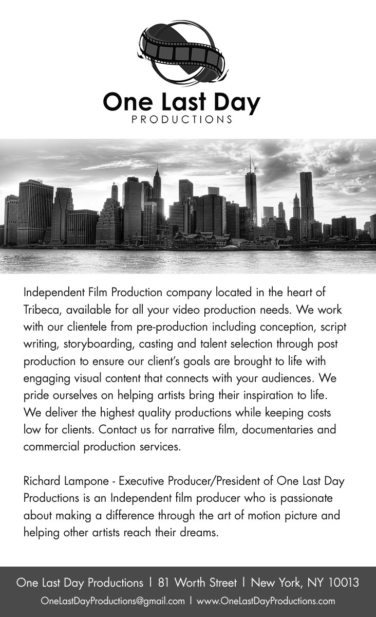 Diseño Publicitario por TSteinmetz para One Last day Productions | Diseño: #3950942