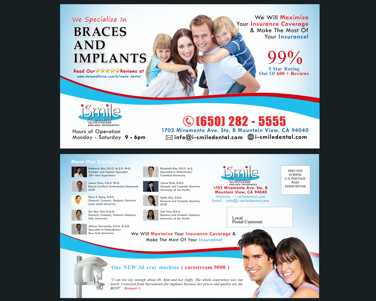 Postkarten-Design von NatPearlDesigns für iSmile Dental | Design #4055415