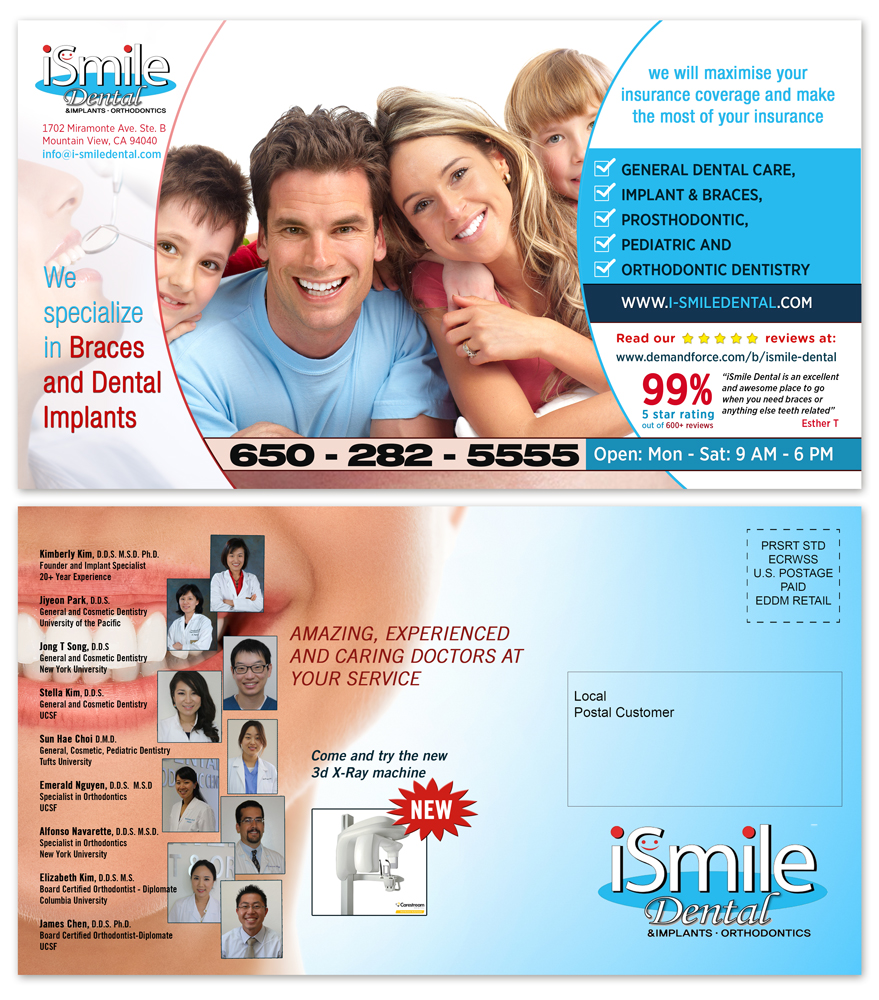 Postcard Design by UrbainFX for iSmile Dental | Design #5125442