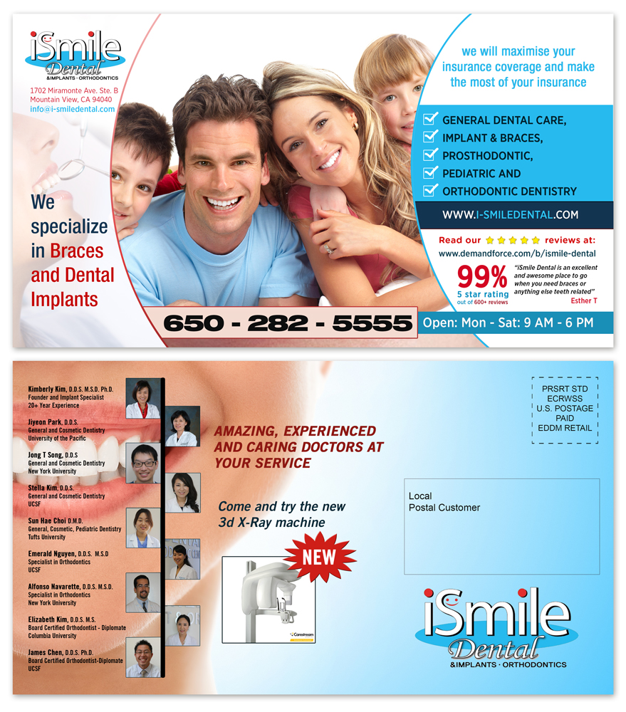 Postcard Design by UrbainFX for iSmile Dental | Design #5125445