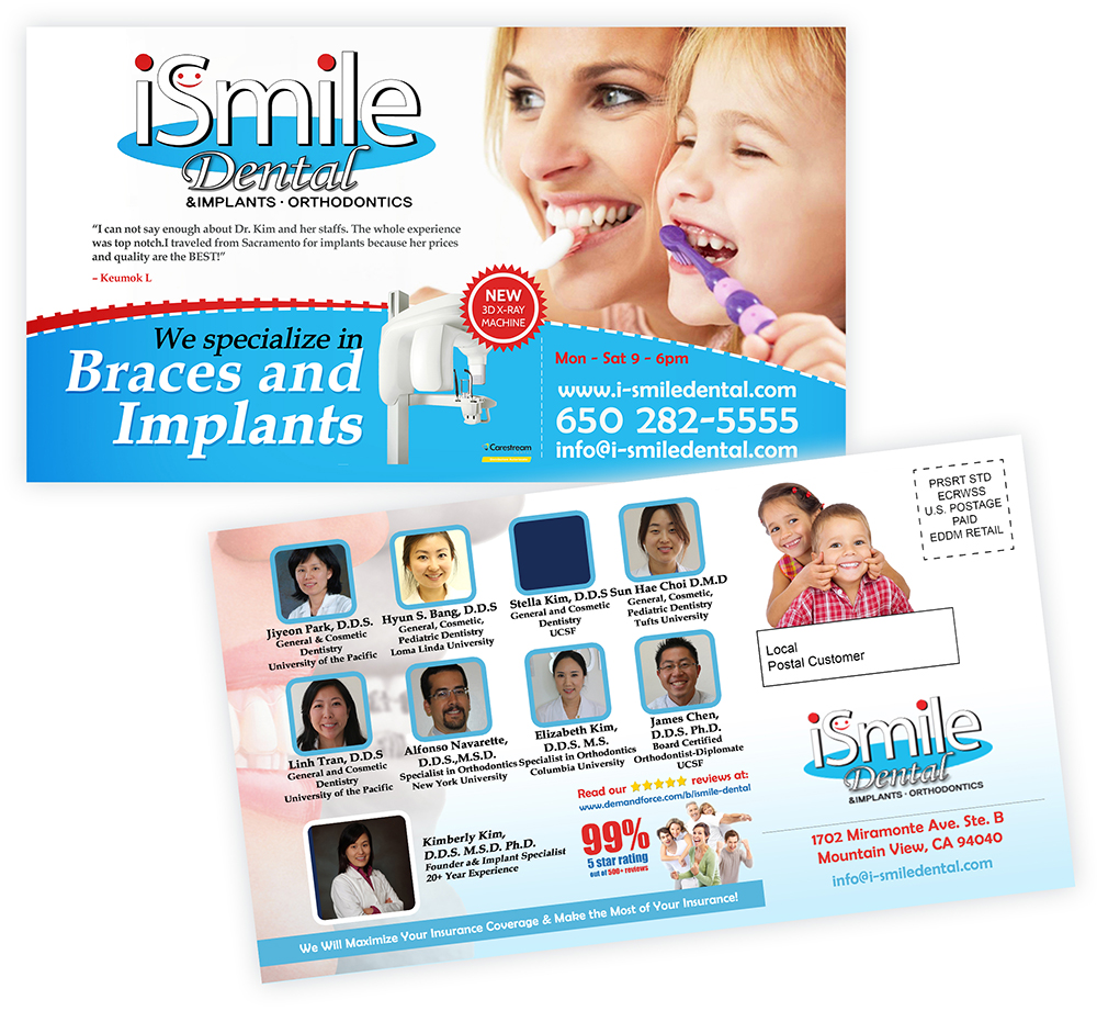 Postkarten-Design von creationz2011 für iSmile Dental | Design #4115751