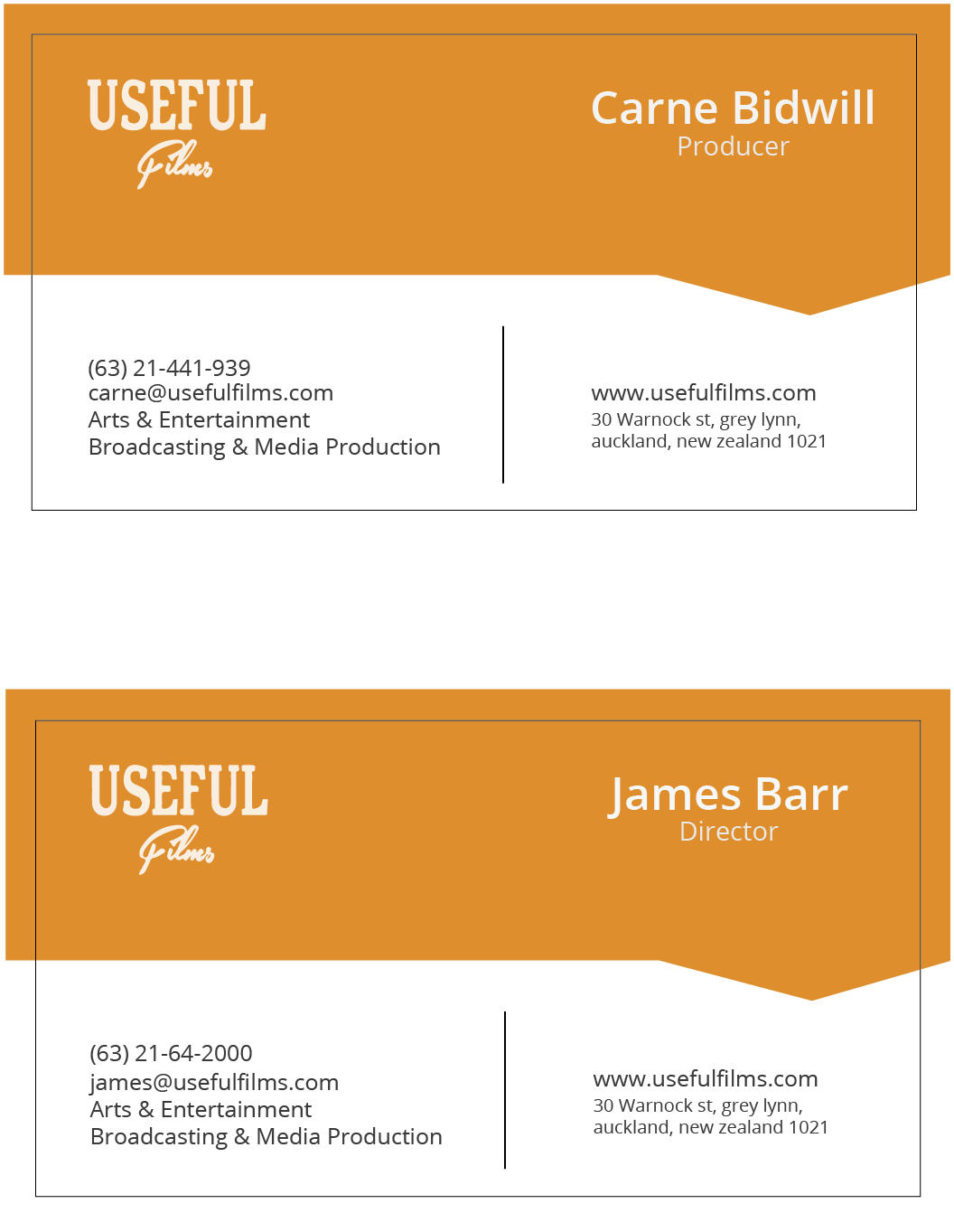 Design de Carte de Visite par iCreate pour Useful Films | Design #3973764