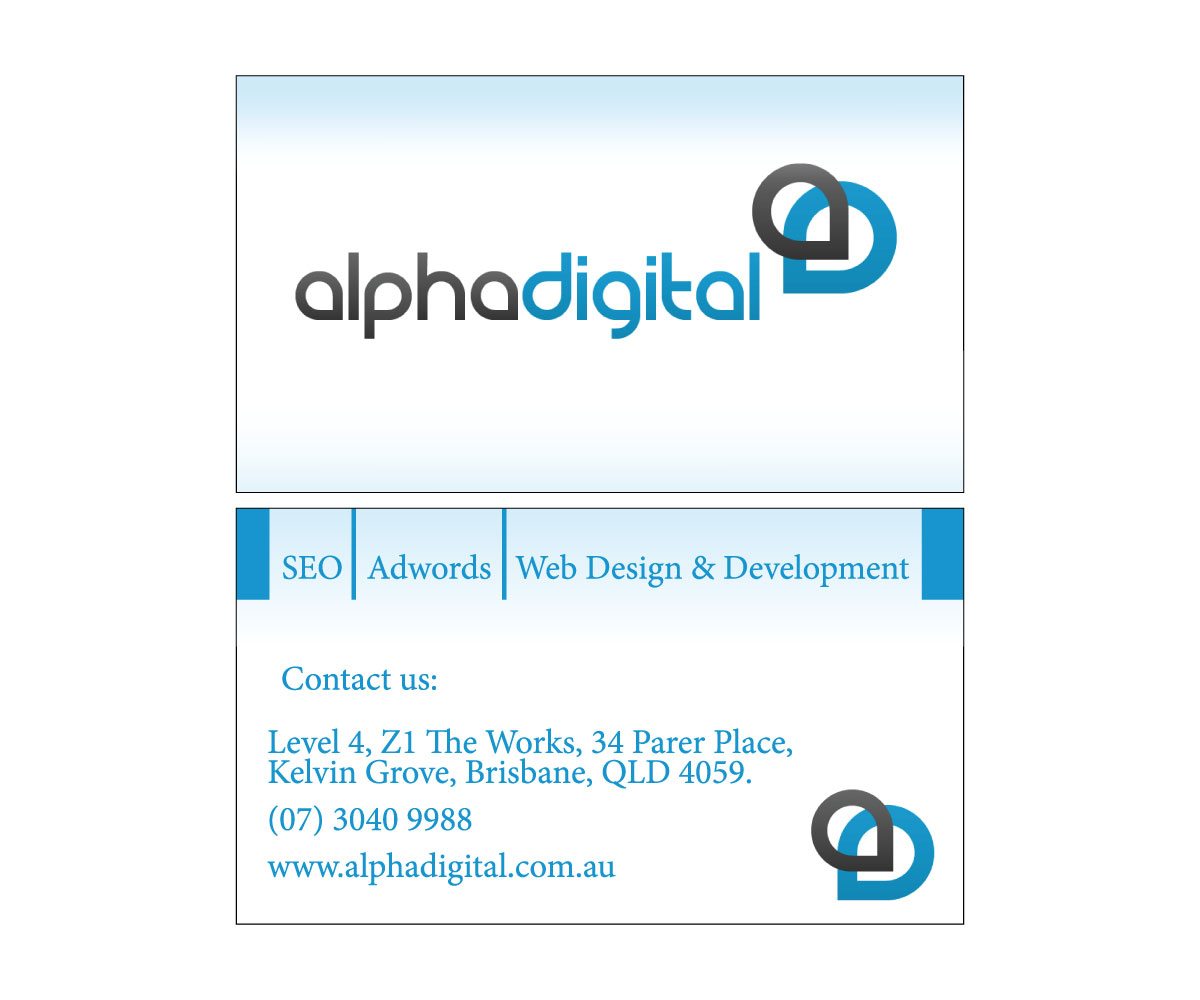 Business Card Design by jashj for Alpha Digital | Design #3952910