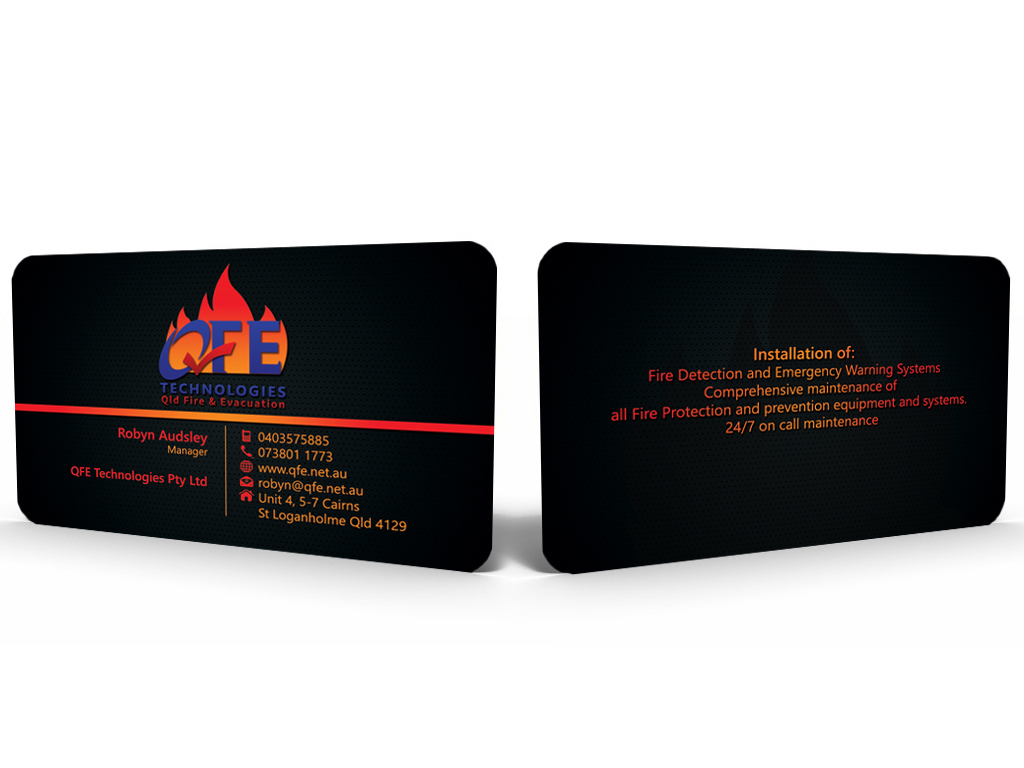 Visitenkarten-Design von Hardcore Design für QFE Technologies Pty Ltd | Design #4024106