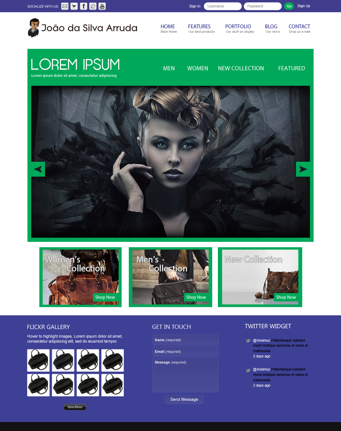 Web Design by JohnM. for joaodasilvaarruda fashion | Design #1281609
