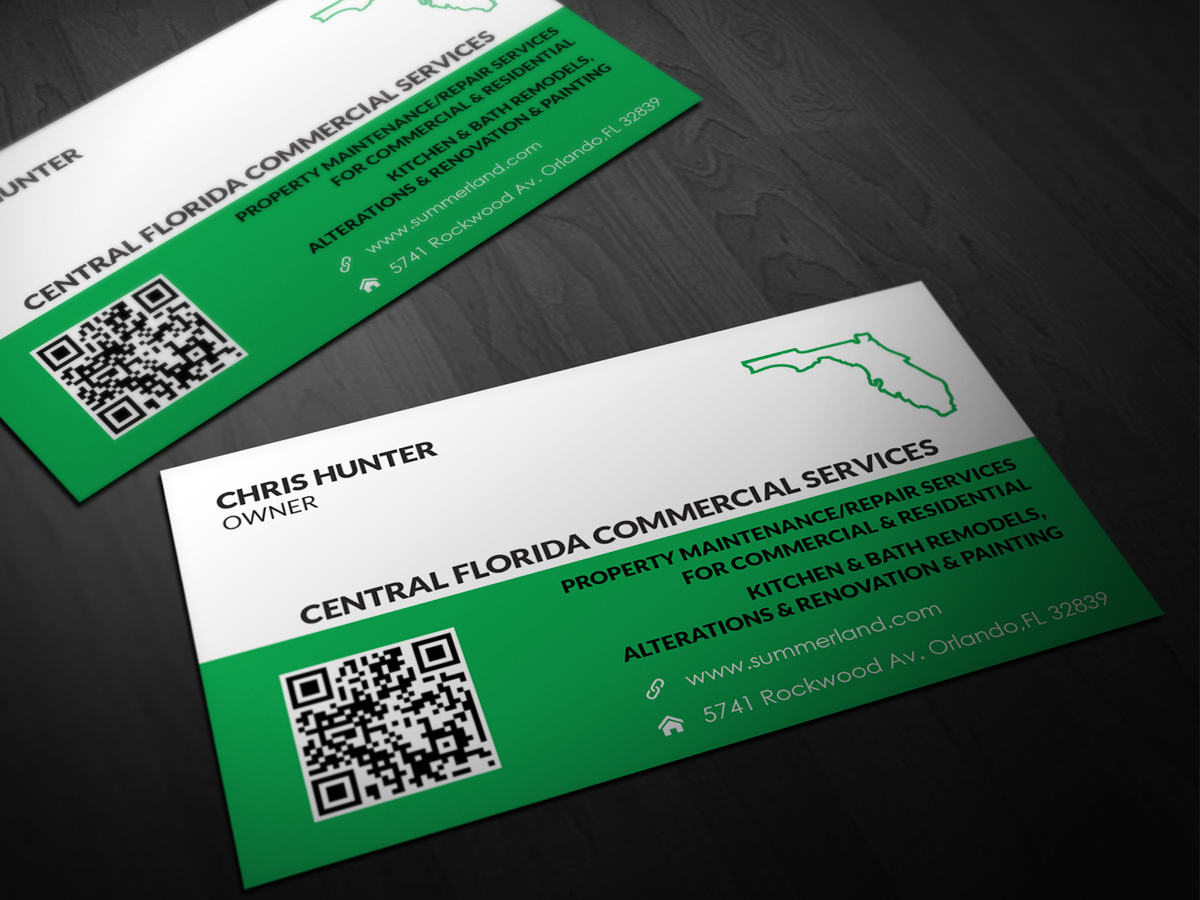 Design de Carte de Visite par Pointless Pixels India pour Central Florida Commercial Services llc | Design #4022325