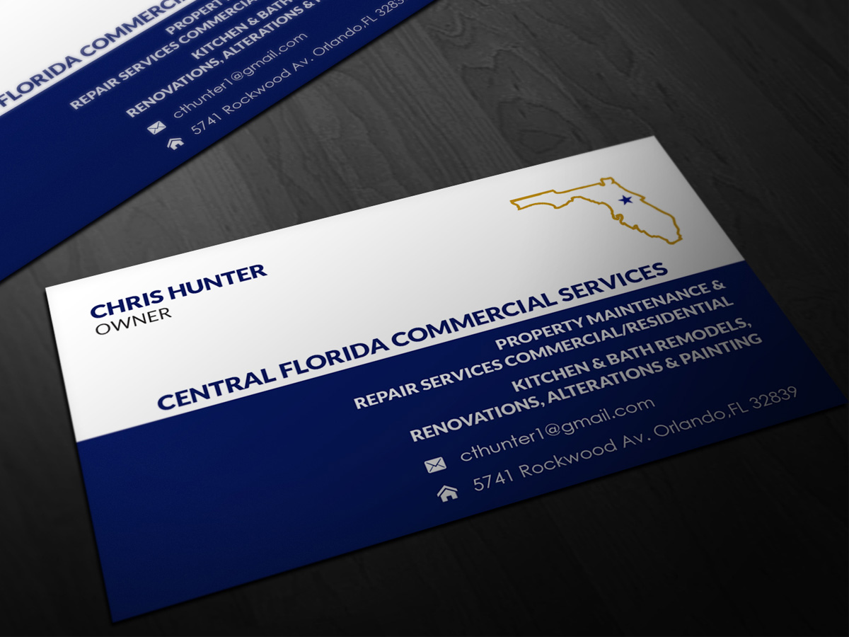 Design de Carte de Visite par Pointless Pixels India pour Central Florida Commercial Services llc | Design #4025389