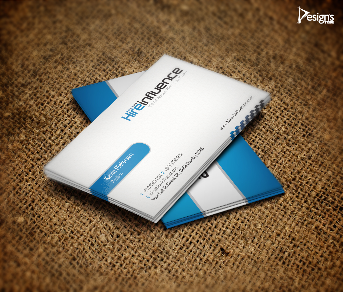 Business Card Design by DesignsTRIBE for HireInfluence, Inc. | Design #1073225