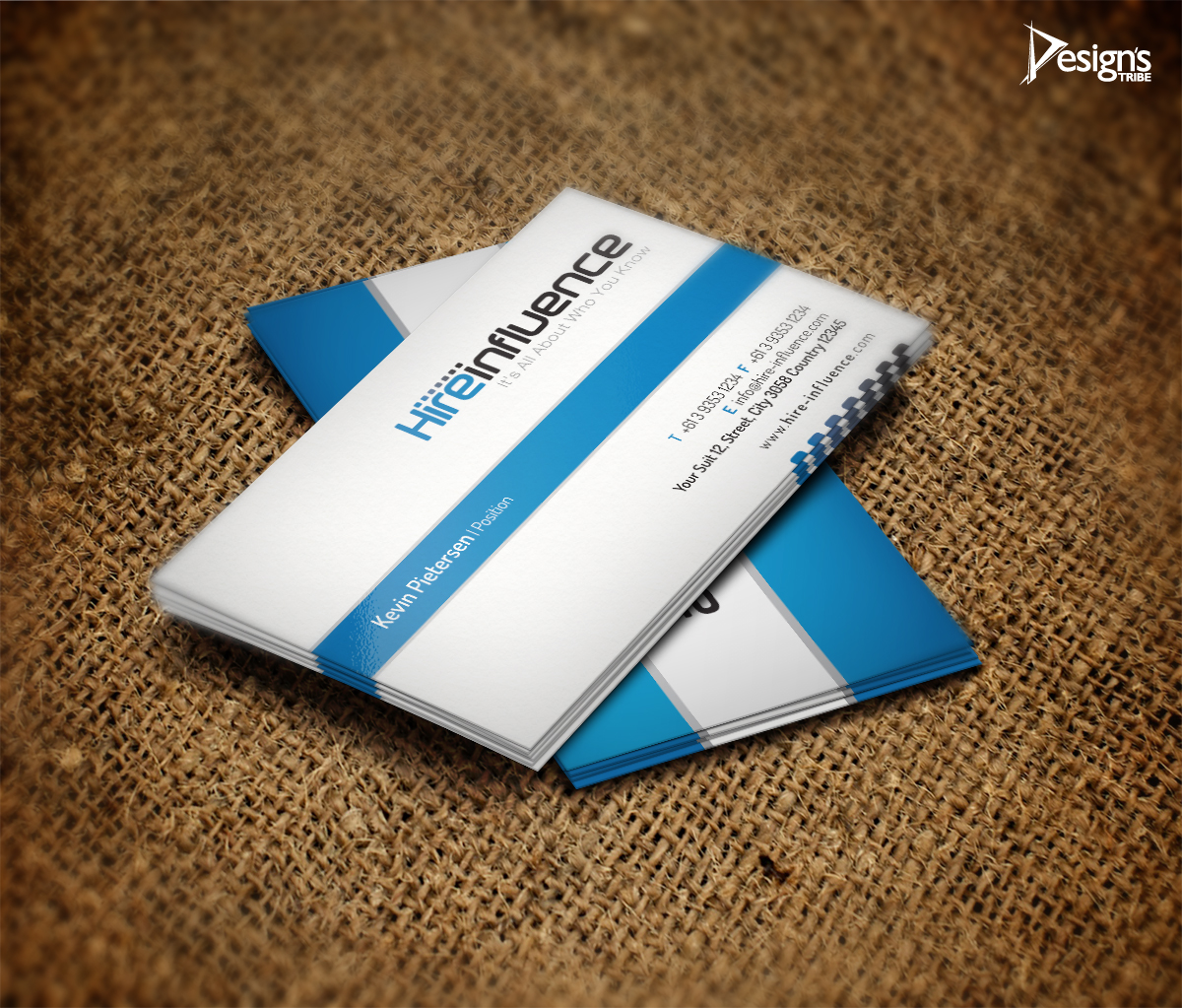 Visitenkarten-Design von DesignsTRIBE für HireInfluence, Inc. | Design #1073266