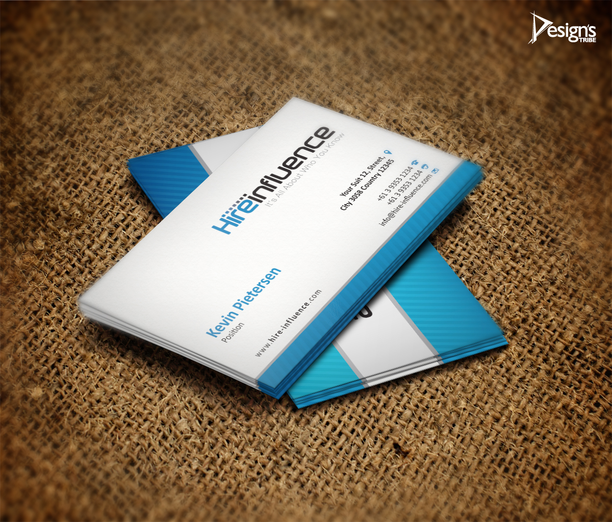Business Card Design by DesignsTRIBE for HireInfluence, Inc. | Design #1073370