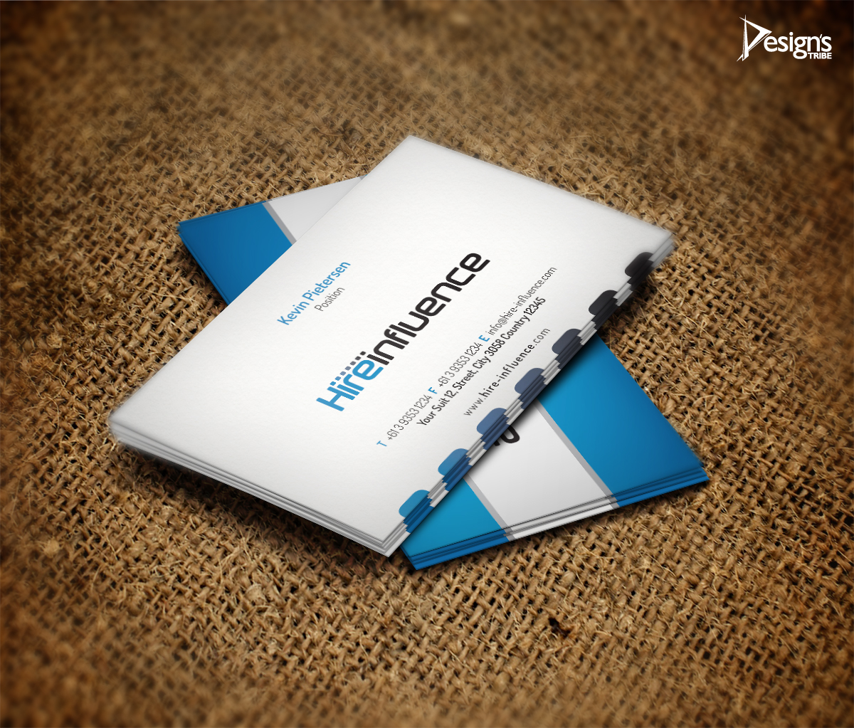 Business Card Design by DesignsTRIBE for HireInfluence, Inc. | Design #1073383