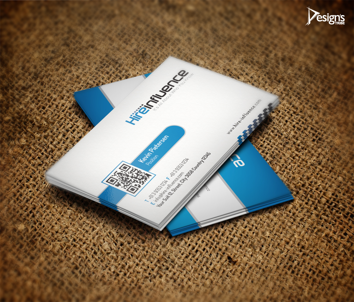 Visitenkarten-Design von DesignsTRIBE für HireInfluence, Inc. | Design #1083718