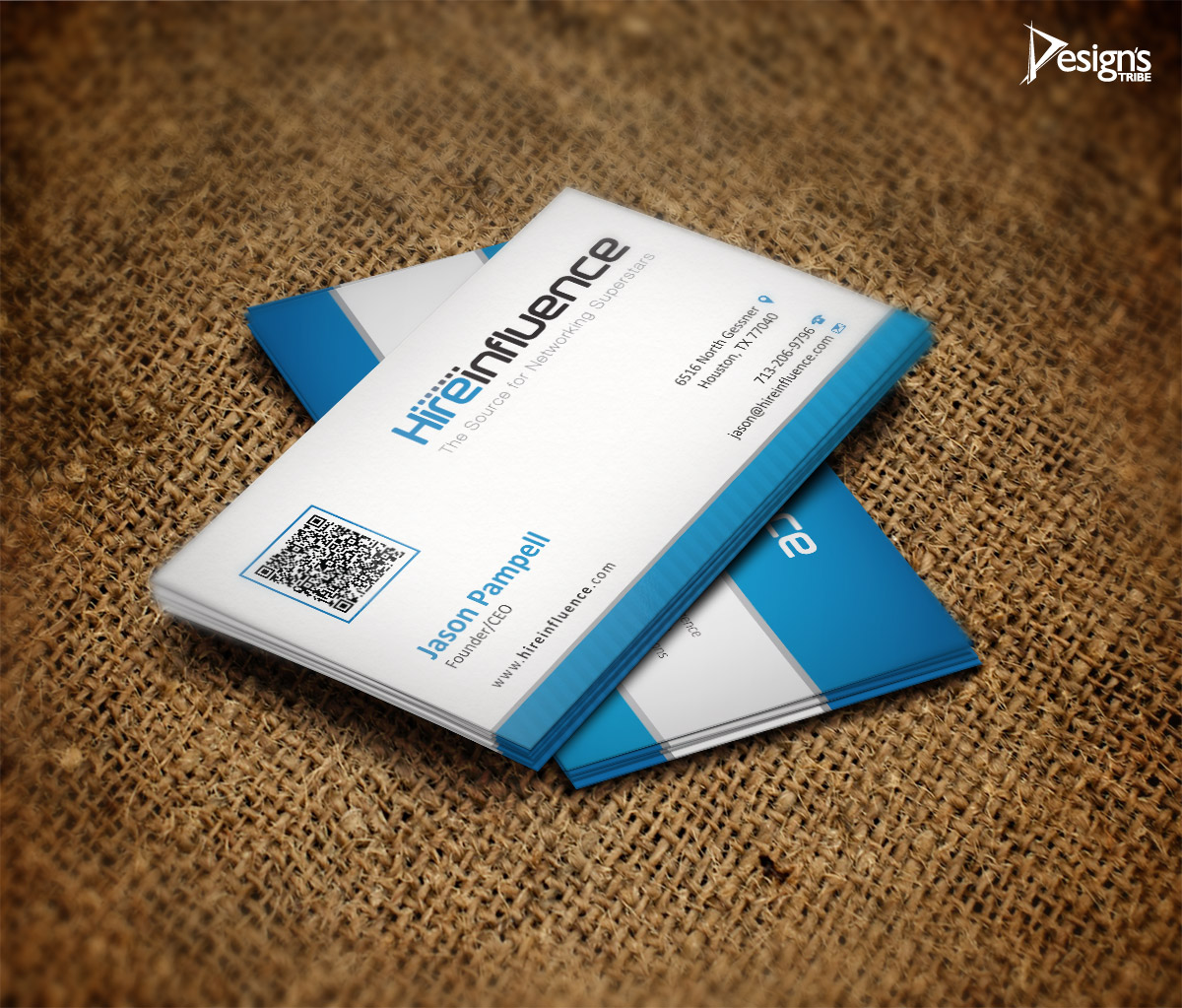 Business Card Design by DesignsTRIBE for HireInfluence, Inc. | Design #1087593