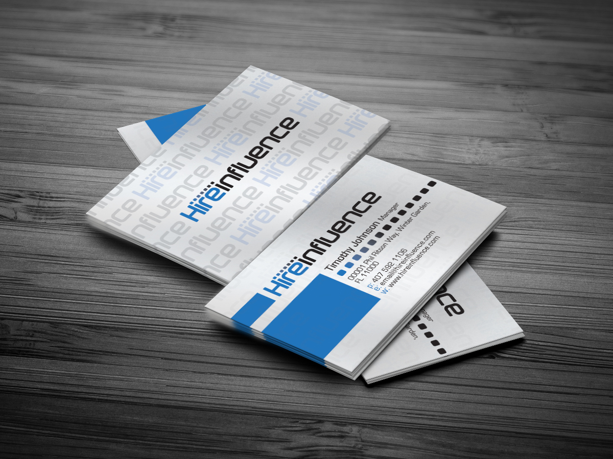 Business Card Design by diRtY.EMM for HireInfluence, Inc. | Design #1072921