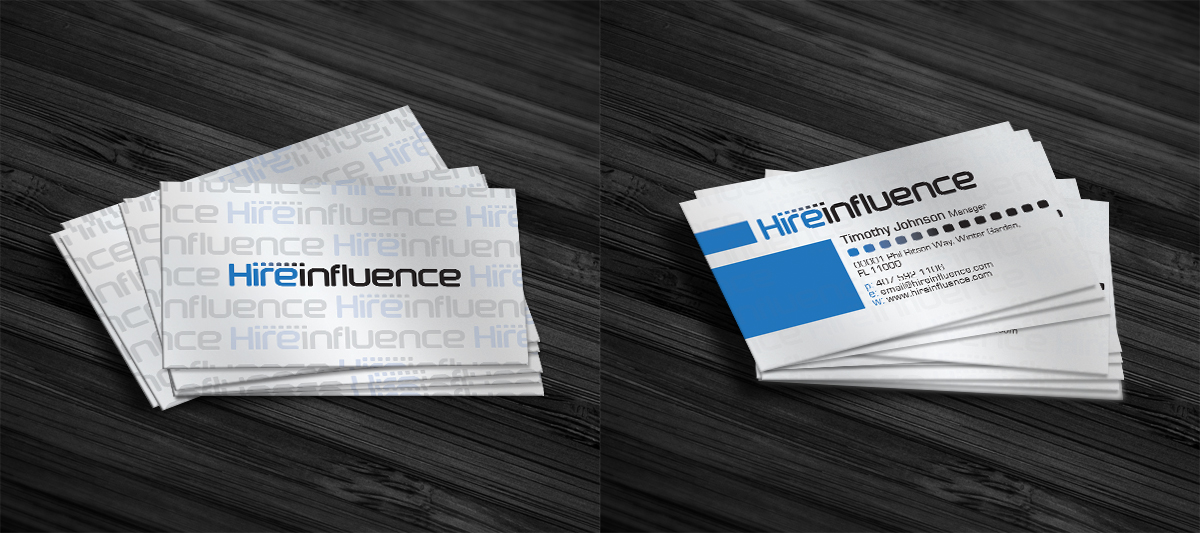 Business Card Design by diRtY.EMM for HireInfluence, Inc. | Design #1072922